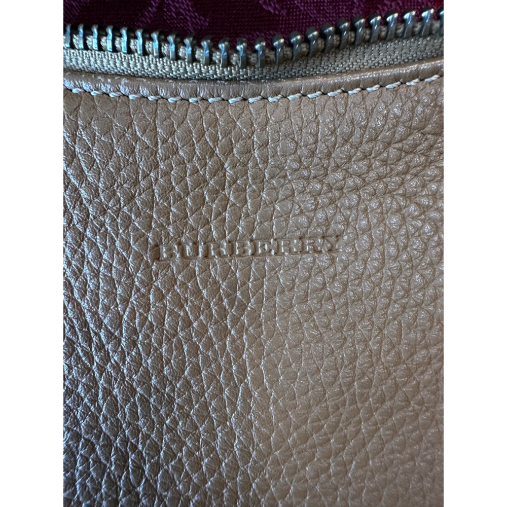 Burberry Tan Leather Shoulder Bag with Striped Strap - Picture 16 of 16